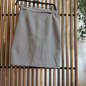 H&M Black and White Checkered Pencil Skirt